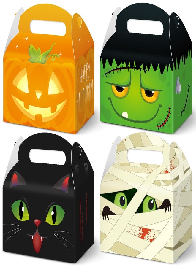 WEEPA 24 Pcs Halloween Treat Boxes Trick or Treat Candy Boxes Cardboard Paper Boxes with Handles for Halloween Party Favor Supplies - Image 1